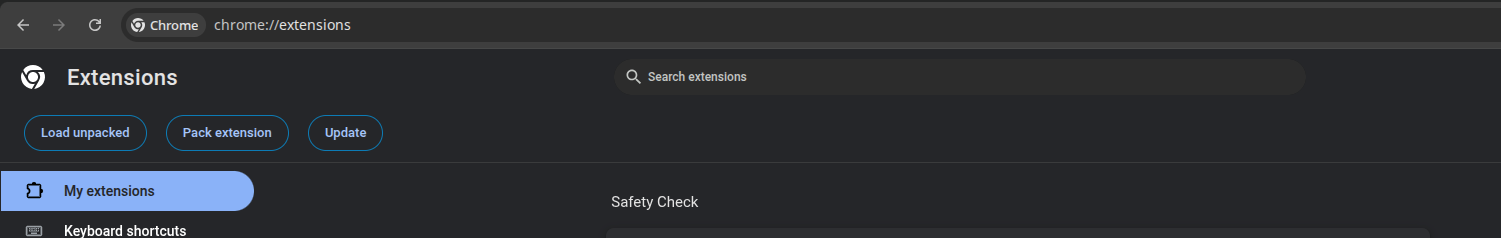 Open Chrome Extensions